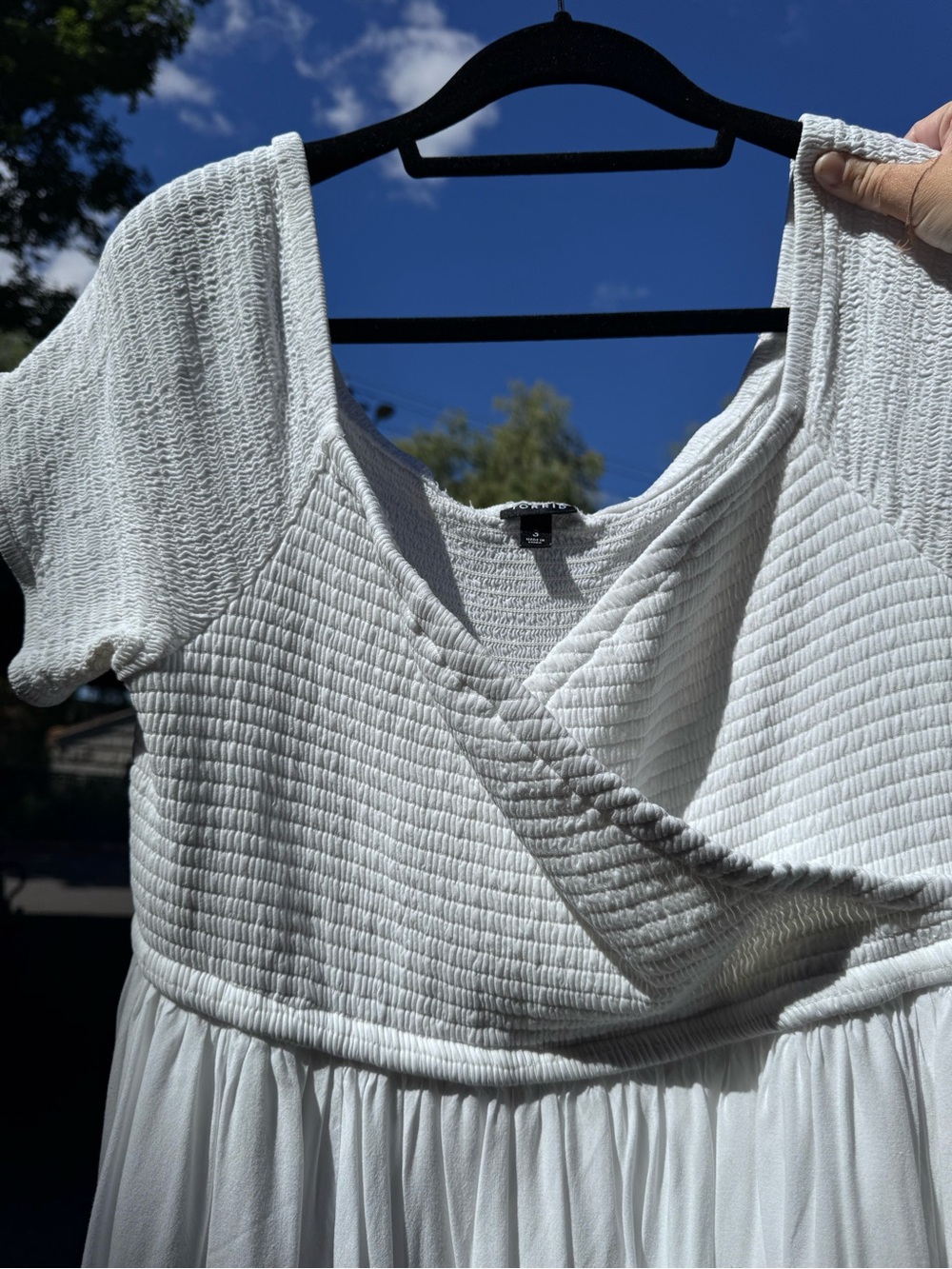 Torrid White Short Sleeve Wrap Bodice Babydoll Dress, Size 3 - Picture 7 of 7